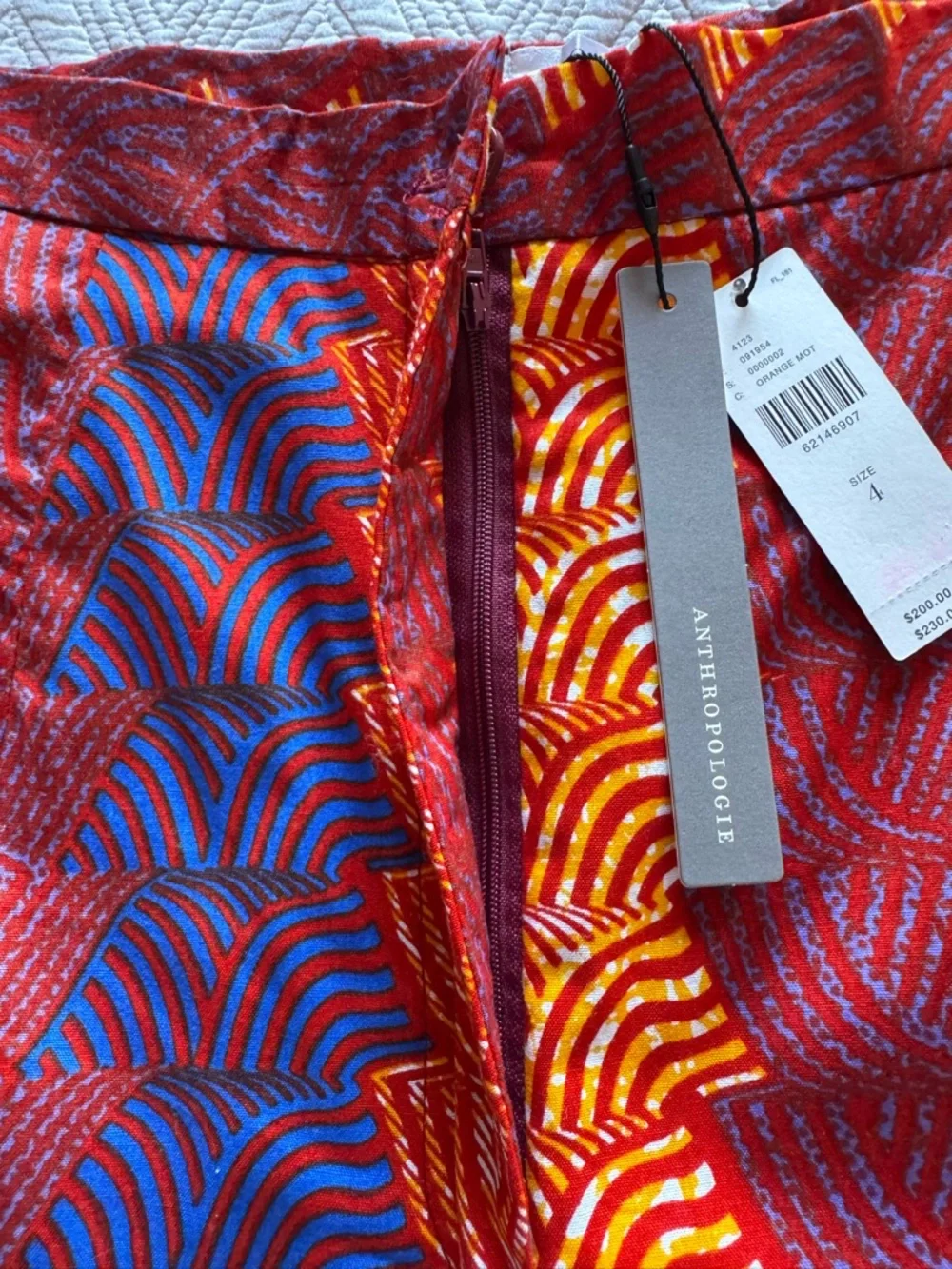 New Anthropologie SIKA Abstract-Print Wide-Leg Trousers pants Size 4 Anthro